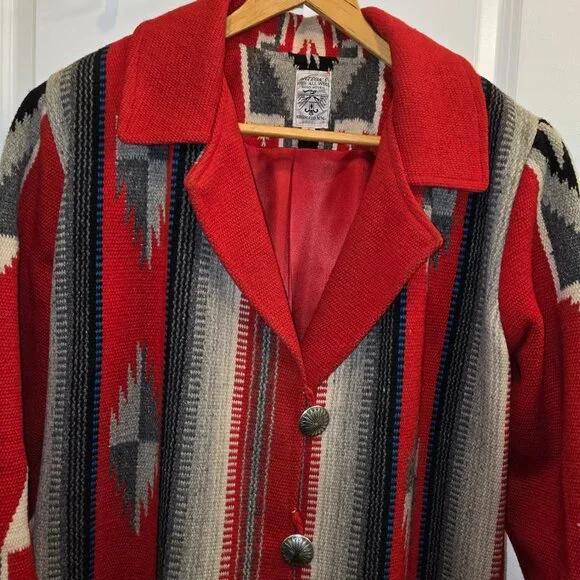 Vintage Chimayo Ortega's Weaving Long Coat - Picture 9 of 14